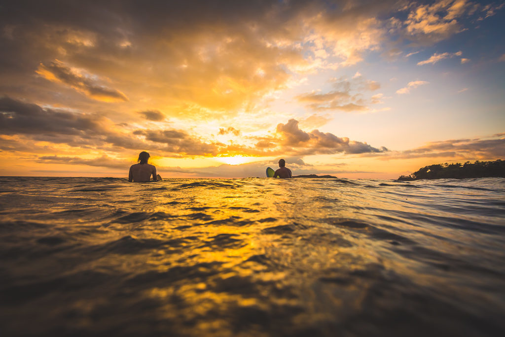 Santa Catalina sunset surf