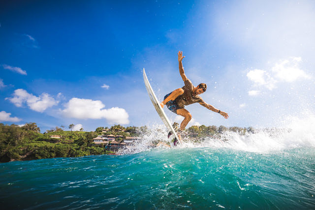 Rick surfing at Bingin, Bali