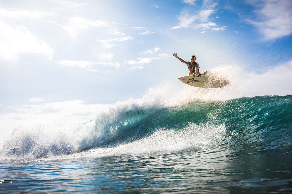 Rick surfing at Bingin, Bali