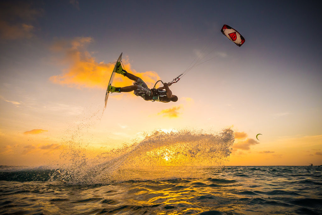 Christiaan Zweers kitesurfing on Bonaire