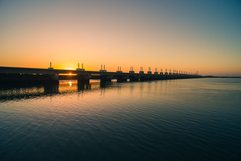 Oosterschelde kering sunset