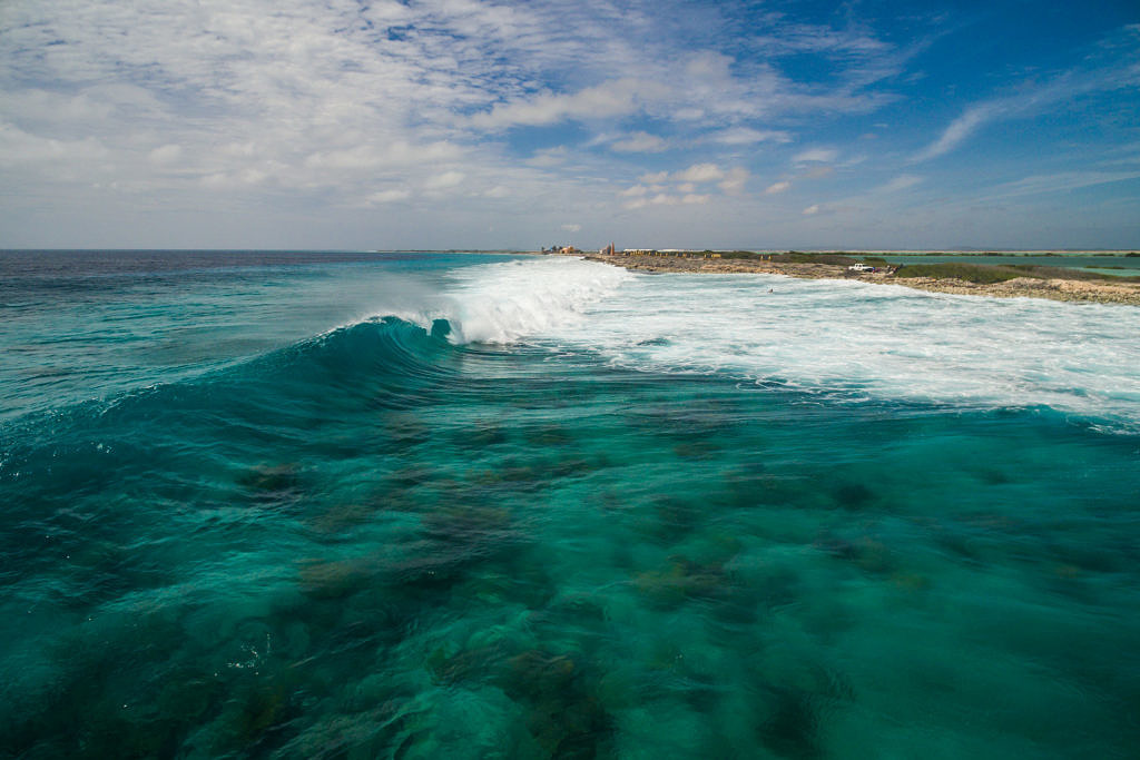 Waves at slave huts