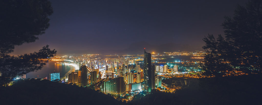 Benidorm skyline at night