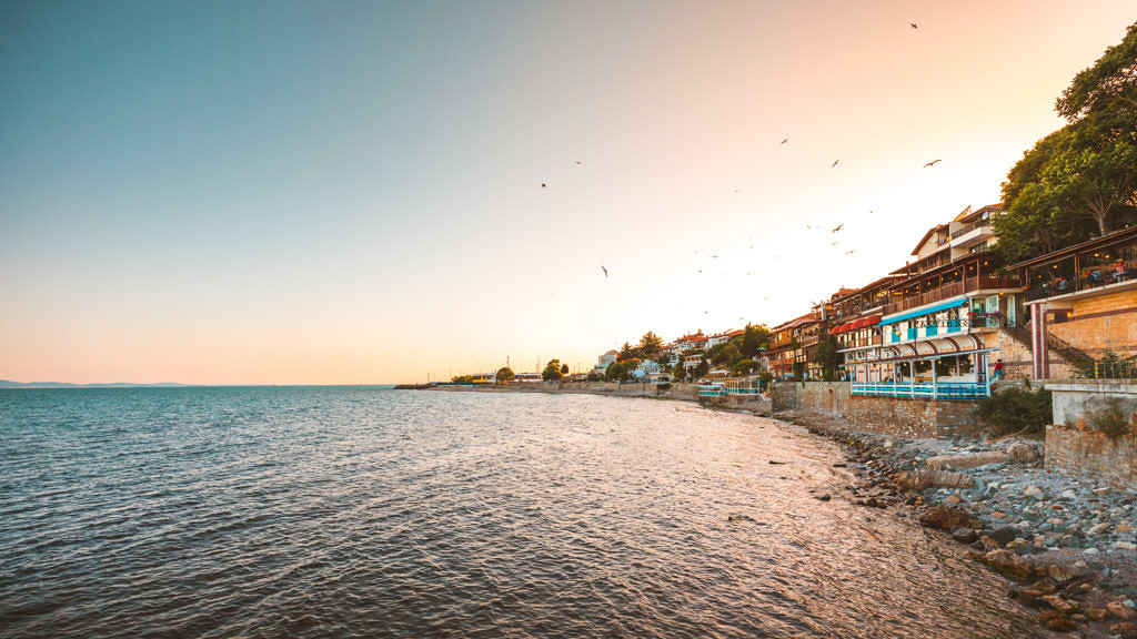 Nessebard old town sunset