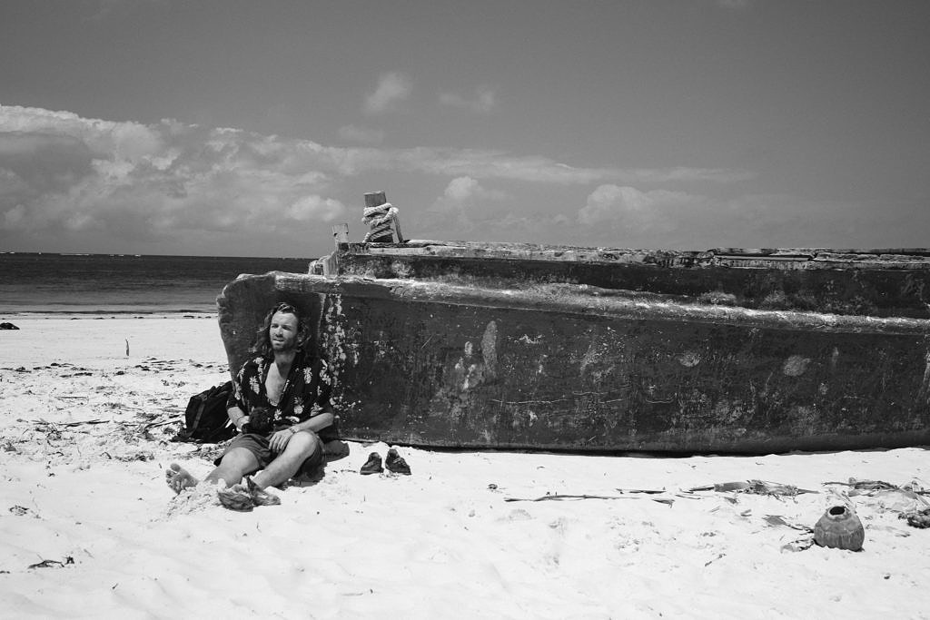 Kenya - Mombasa, Charles chilling out on the beach
