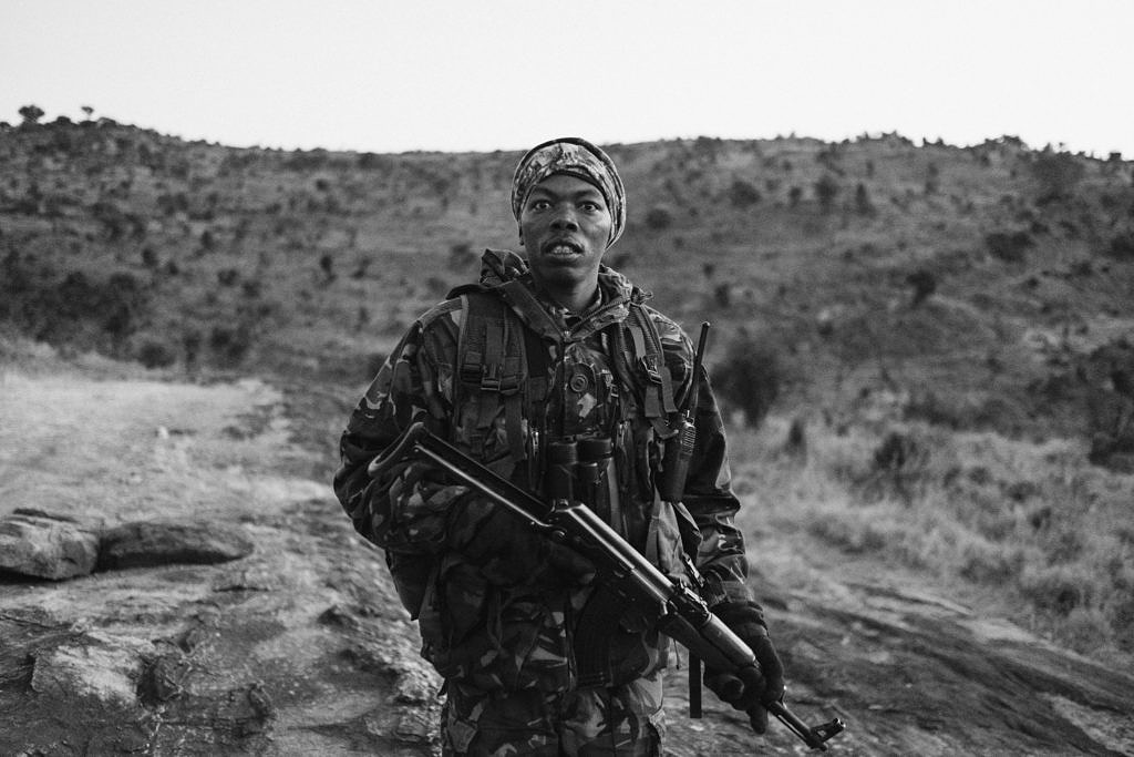 Kenya - Borana, armed rangers going on patrol