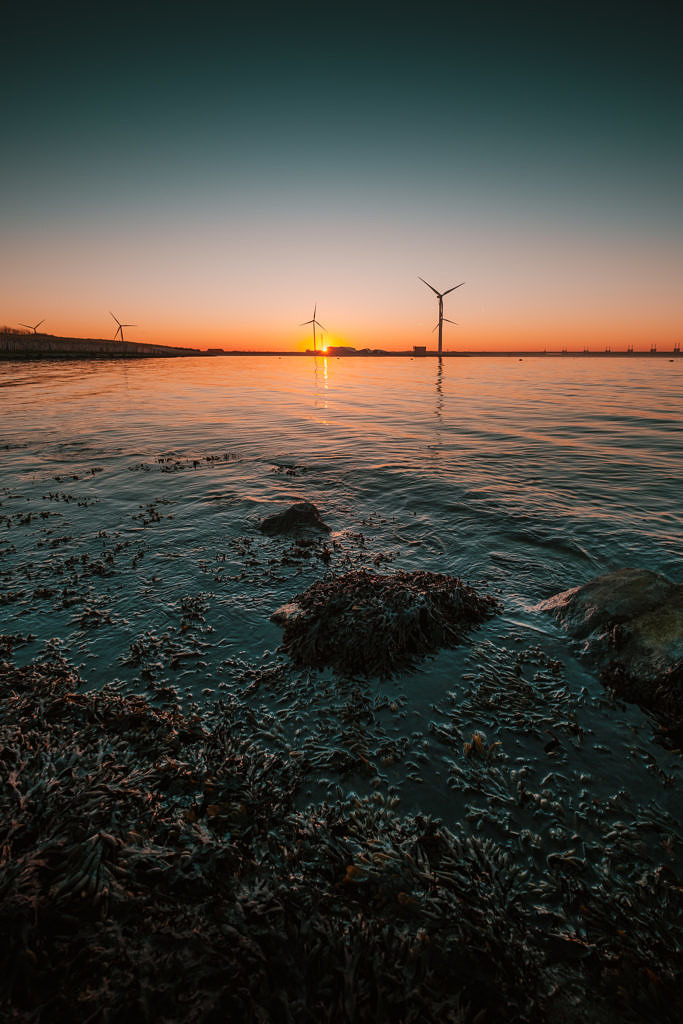 Winter sunset Zeeland