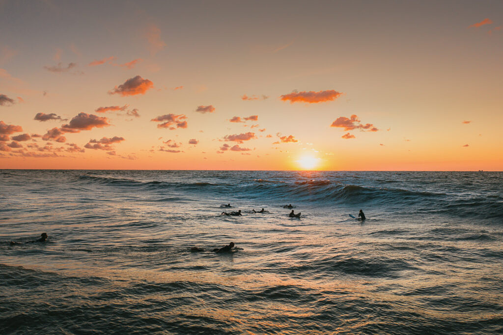 Domburg evening surf aerial